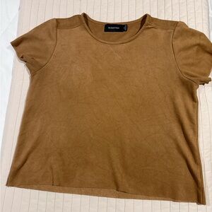 MINKPINK Brown Short Sleeve Top